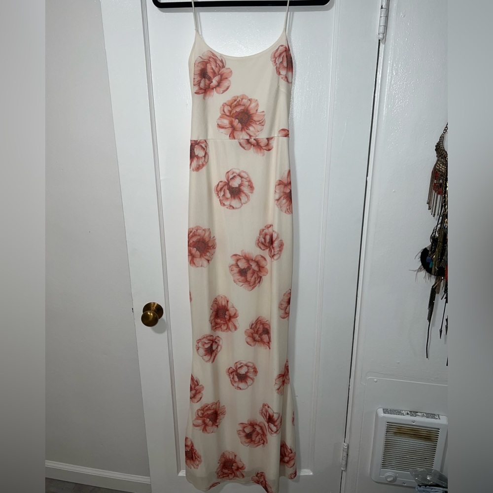 Peach Floral Maxi Dress